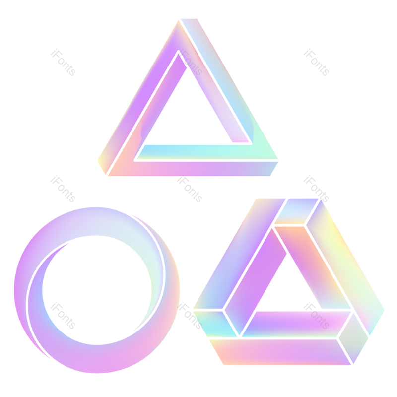 立体几何图片,紫色元素,渐变几何PNG,免抠素材